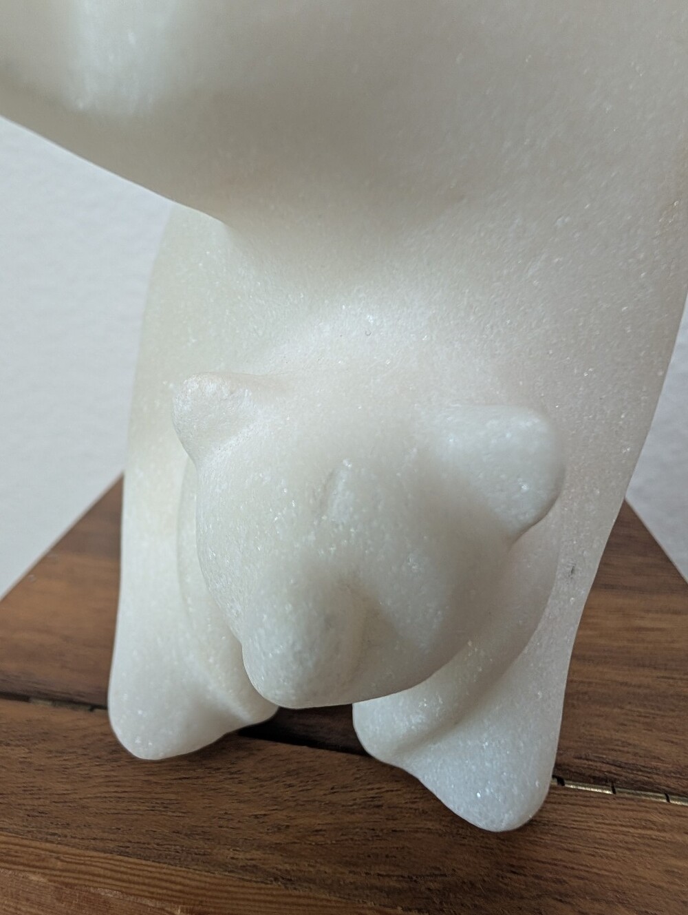 Cassiar Jade Heavy White Marble Polar Bear & Cub 4" Figurine with Box - Picture 3 of 13